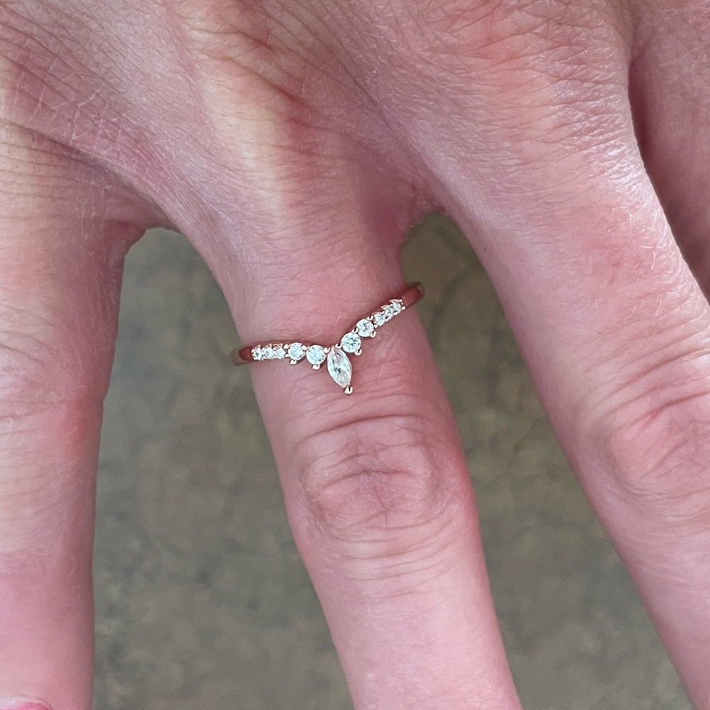 Rose gold plated wedding band